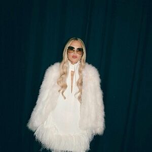 Rachel Zoe white faux fur jacket size S